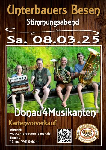 Tickets für Donau 4 Musikanten in Unterbauers Besen am 08.03.2025 - Karten kaufen